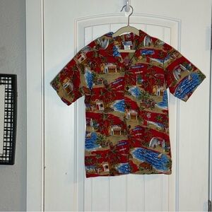 RJC Vibrant Red Made In Hawaiian Kids Shirt Size 12 100% Cotton
